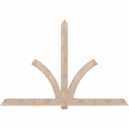 Ekena Millwork Redmond Smooth Timber Gable Bracket, Douglas Fir, 108"W x 72"H x 5 1/2"D x 5 1/2"F, 16/12 Pitch GBW108X72X0606RED00SDF